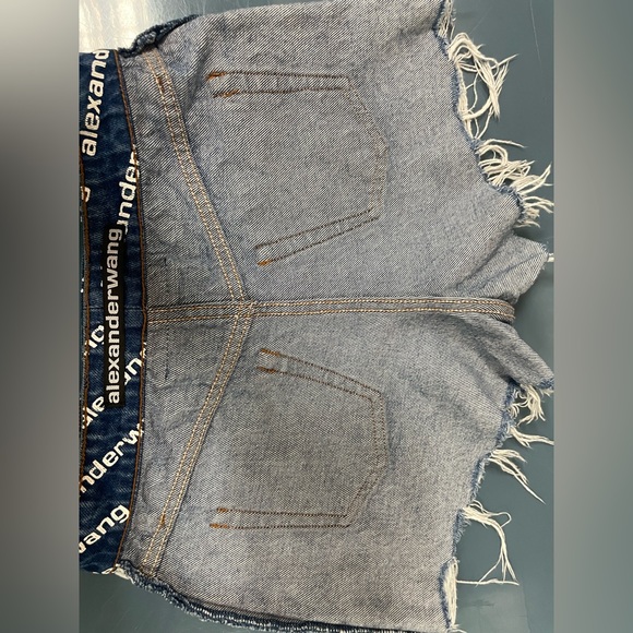 Alexander wang logo-print denim shorts size 25 - Picture 3 of 5